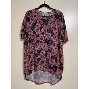 LuLaRoe‎ Women's Pink Floral Short Sleeve XS Top, Casual Mature Beach
